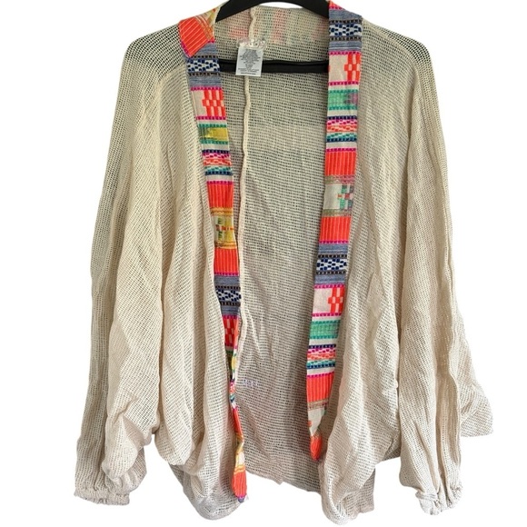 Free People Bonita Trim Crochet Kimono Embroidered - Picture 2 of 12